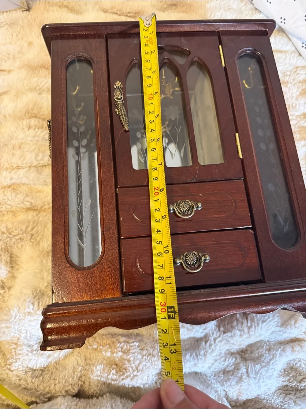 Mahogany Finish Jewelry Chest